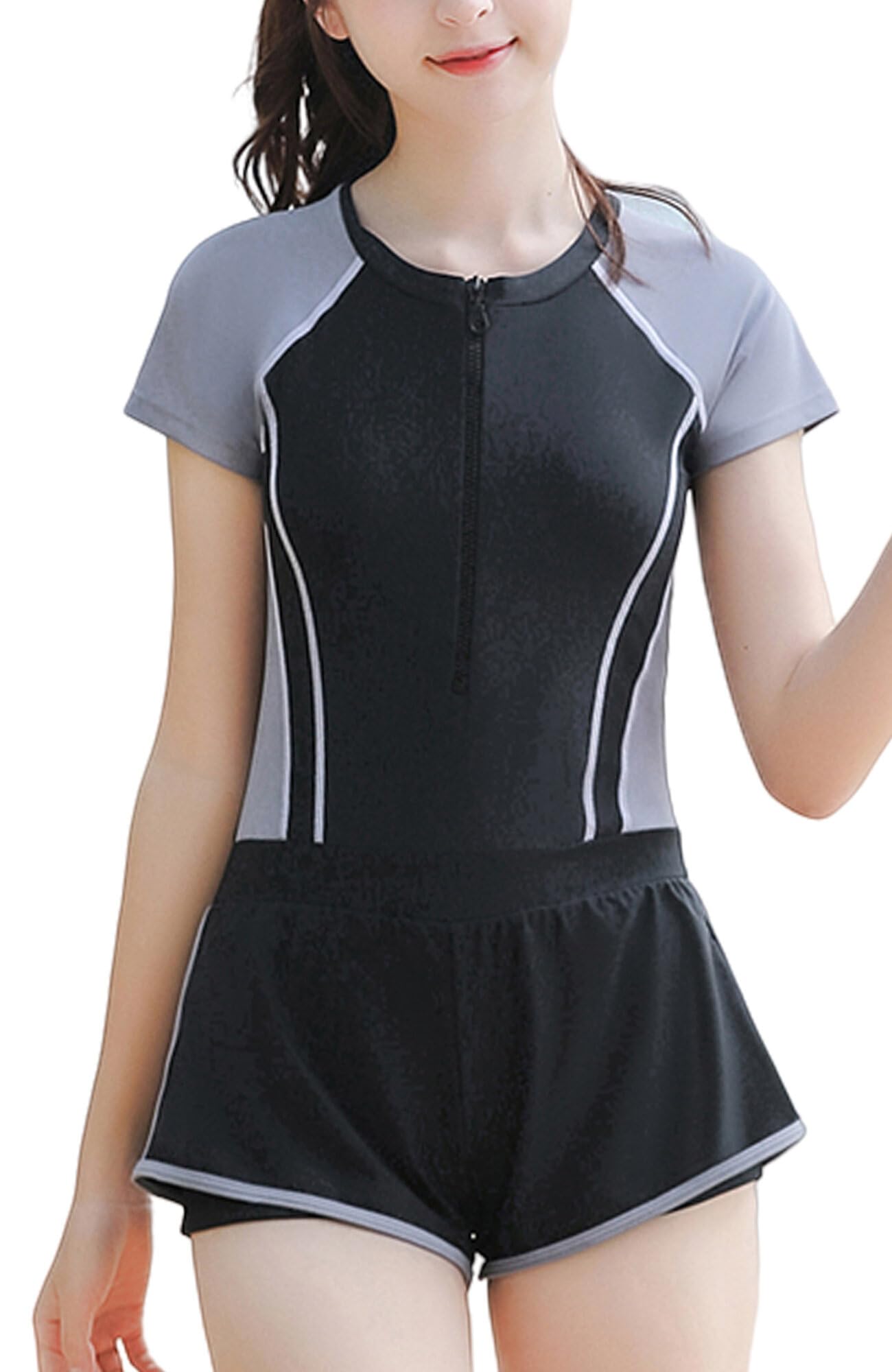 FEOYA Badeanzug Mädchen Badebekleidung Bademode Schnell Trocknen Schwimmanzug Stretch Swimsuit Sonnenschutz Badeanzüge Schwimmkleidung Sport Badebekleidung 140 150 160 170