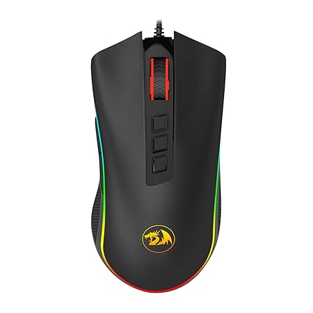 Redragon Cobra M711 USB Wired 10000 DPI Gaming Mouse with 7 Programmable Buttons and 16.8 Million Chroma RGB Color Backlight (Black)