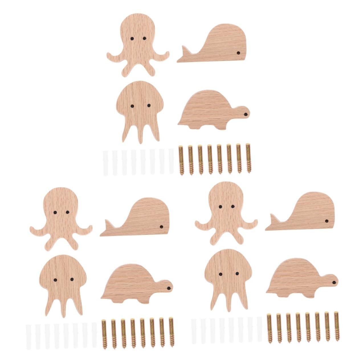 Crochets Oak animaux lot de crochets décoratifs pour suspendre manteaux et serviettes