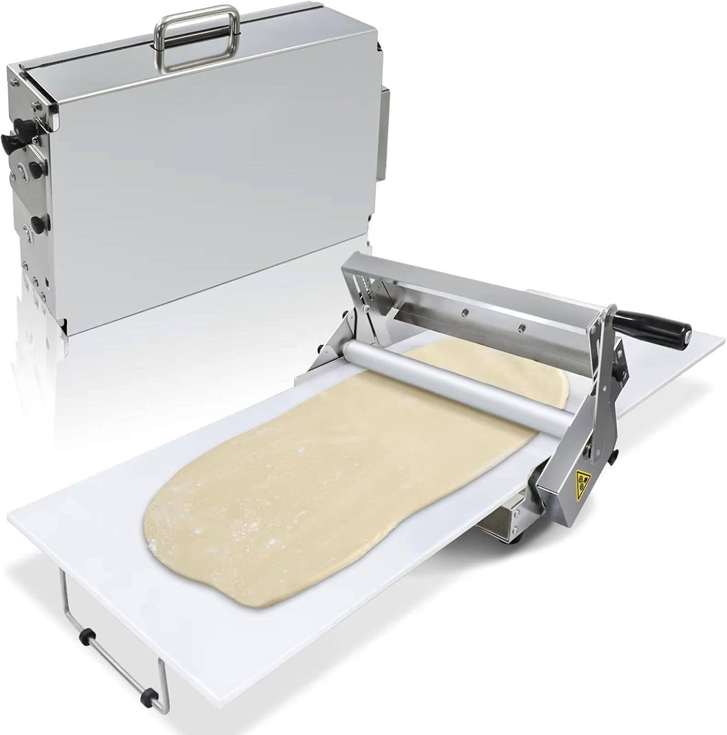 Sfogliatrice manuale commerciale per pasta, rullo pieghevole in acciaio inox con spessore regolabile per cottura professionale