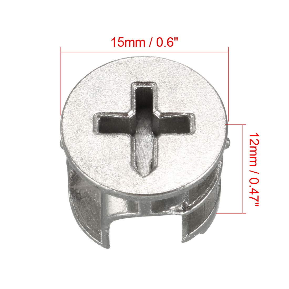 15 Pcs Furniture Cam Lock Nut Connectors Fittings 15x12mm for Cabinet Drawer Wardrobe Panel Connecting