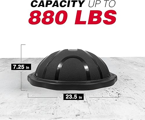 Miniatura 2 de Yes4All Bola de equilibrio, media bola de entrenamiento de fitness de 880 libras, equipo de gimnasio en casa para ejercicio, entrenador de yoga,