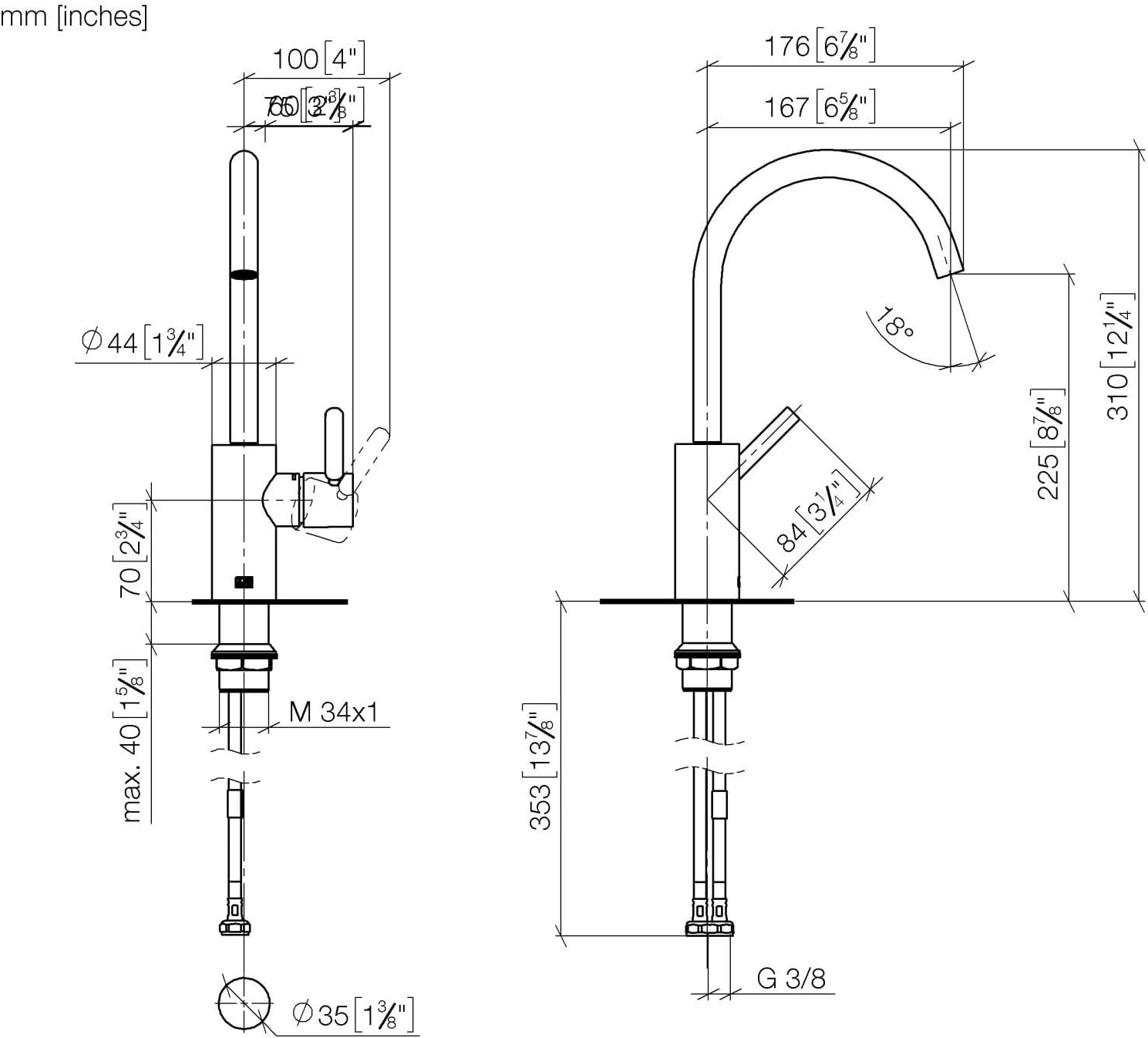 Dornbracht Basin Basin Mixer Meta 33505661-06 Platinum Matt