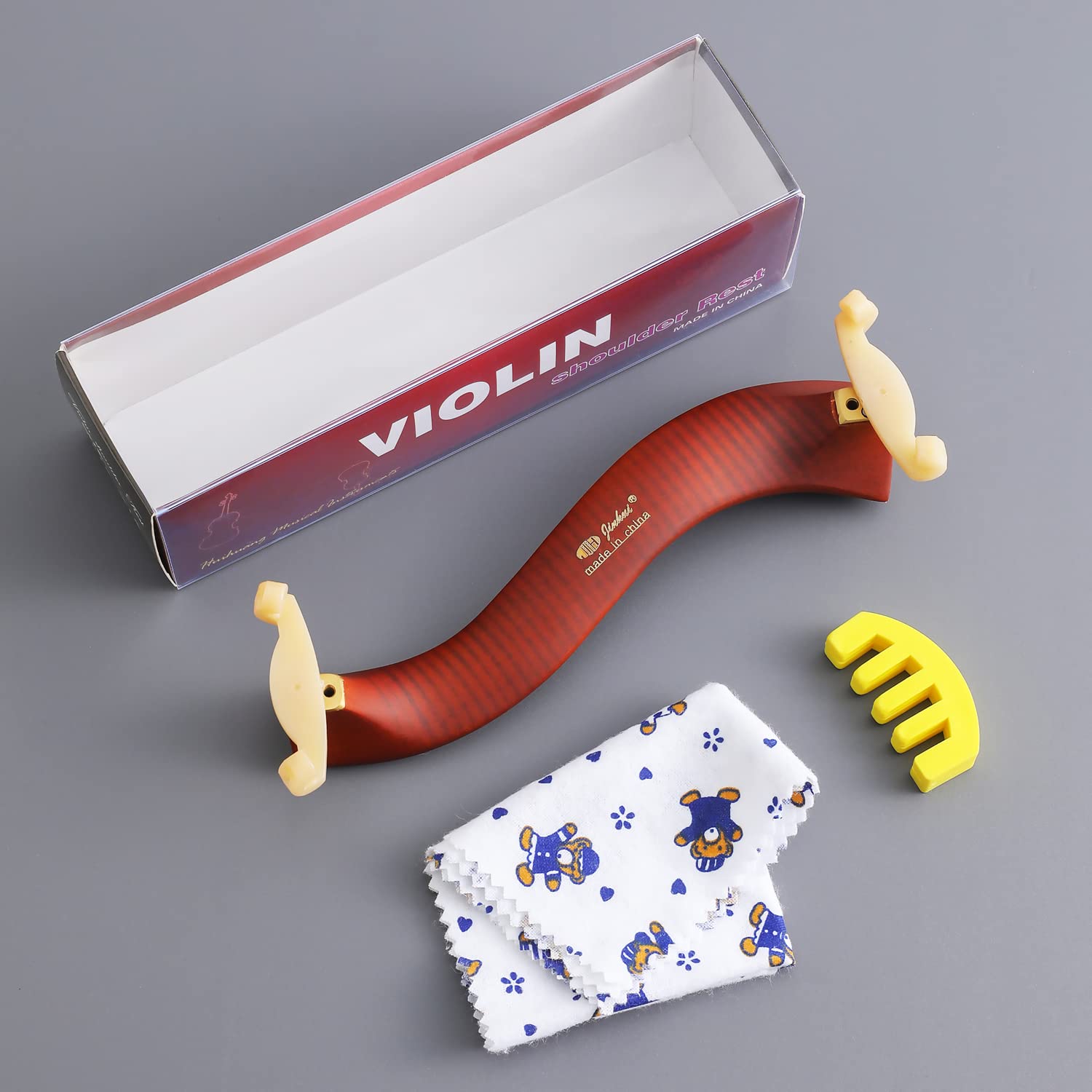 Fansjoy Almohadilla Violín 4/4-3/4 Tamaños, Soportes de Hombro y Mentoneras para Violín 4/4 3/4 con Sordina