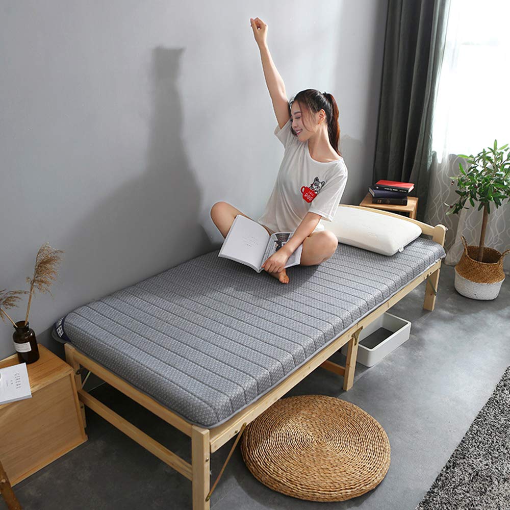 HJGHY Pliable Épaissir Matelas Futon, Japonais Doux Tatami Matelas de Sol Confortable Matelas de Couchage pour Le Salon Camping,Gray1,120x200cm(47x79inch