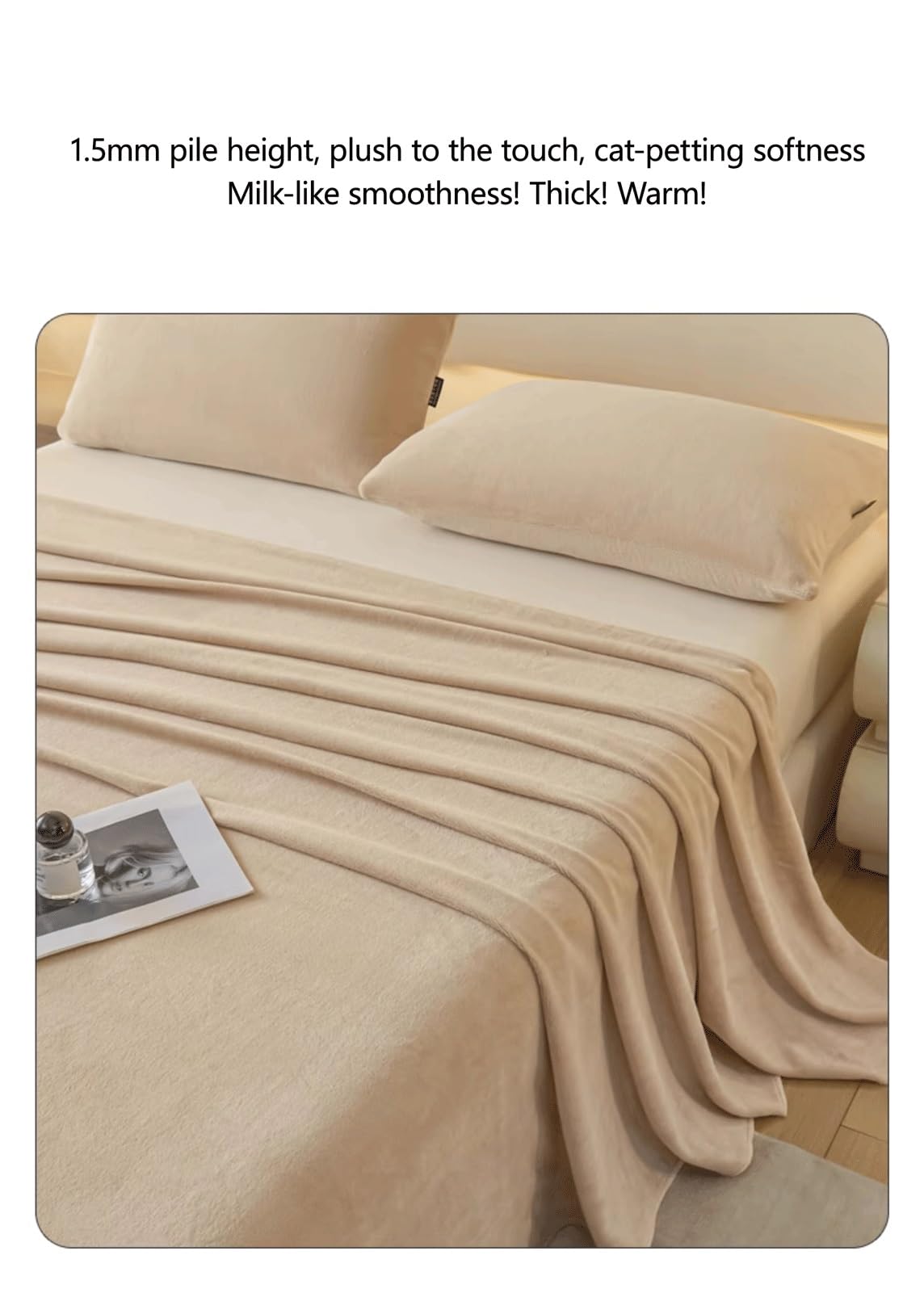 Flanell Betttuch Bettlaken ohne Gummi Einzelbett Doppelbett Cashmere Touch Warme Samt Betttuch ohne Gummi Leintuch(Orange,245x270cm)