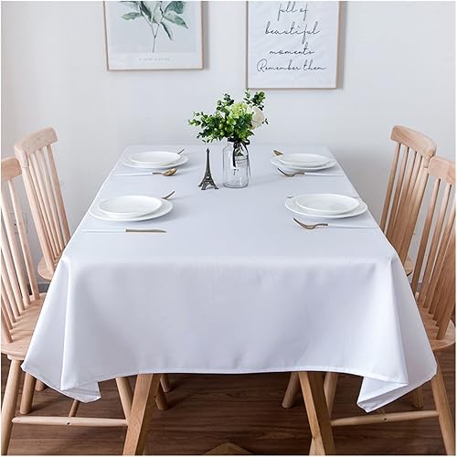 Miniatura 3 de Tablecloth Solid Color White Table Cloth Tablecloth Fashion Dinner Room Cloth Plain Table Cover Manteles para Mesa Rectangulares Table Linen (Color