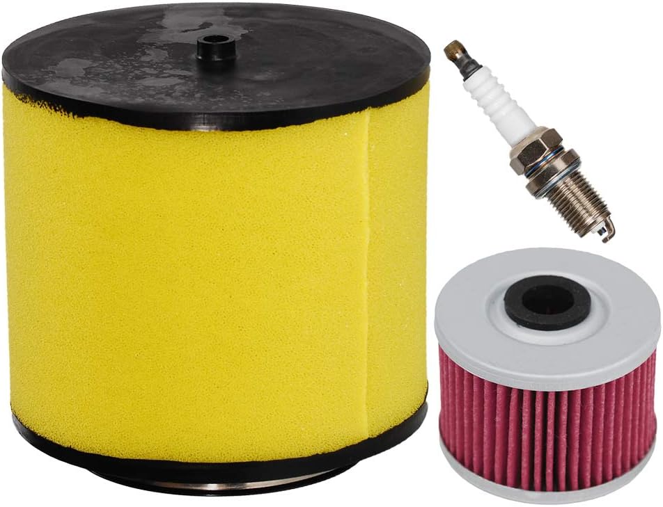 HIFROM ATV Air Filter Element Cleaner with Oil Filter Spark Plug Tune Up Kit replacement for Honda replacement foreman 500 TRX500FM TRX500FE TRX500FPE TRX500FPM Replace 17254-HN1-000