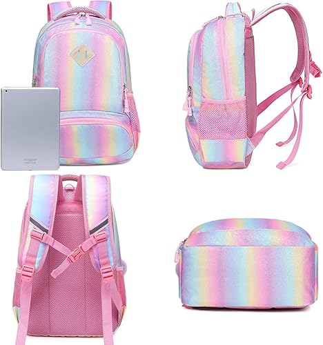 Miniatura 3 de Meisohua Mochilas escolares para niñas, mochila de unicornio con bolsa de almuerzo y estuche para lápices, juego de bolsas escolares 3 en 1 para