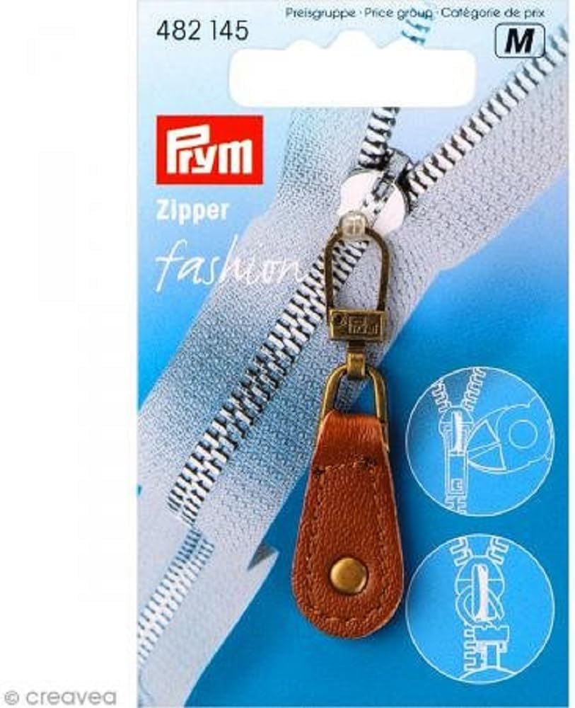 Prym Zipper, Metal, Brown, Leder, Braun, 1 Stück