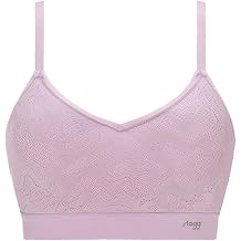 Triumph sloggi GO Allround Lace Cup Half Top 10209661 Non-Wired Bra with Pads, Botanical Lace Pattern, Lightweight, Less Noise, No Hooks
