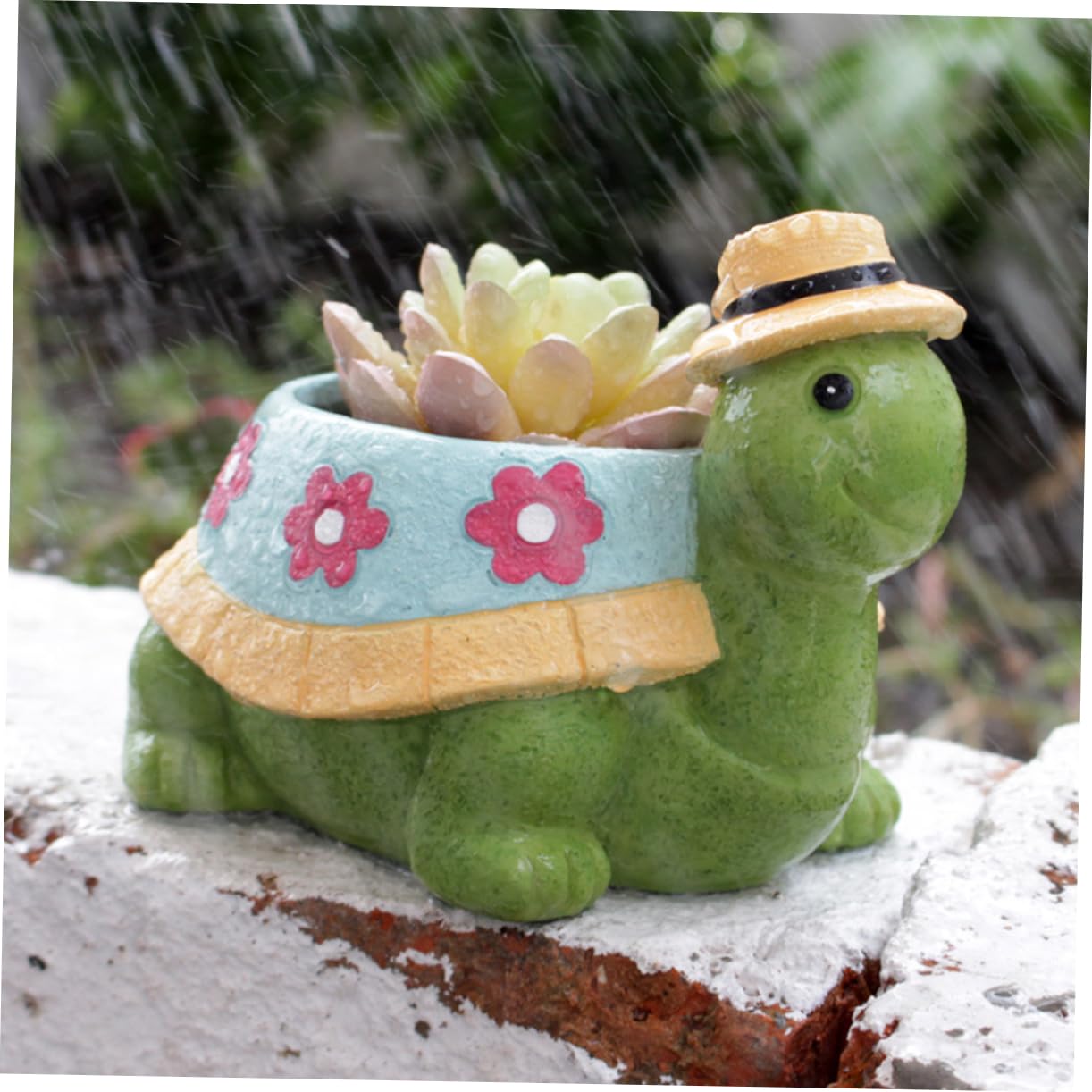 BESTonZON 5 Stück Schildkröten Sukkulenten Harz mit Abflussloch Niedliche Gartendeko für Pflanzen Tierförmiges Pflanzgefäß für für Gartenliebhaber