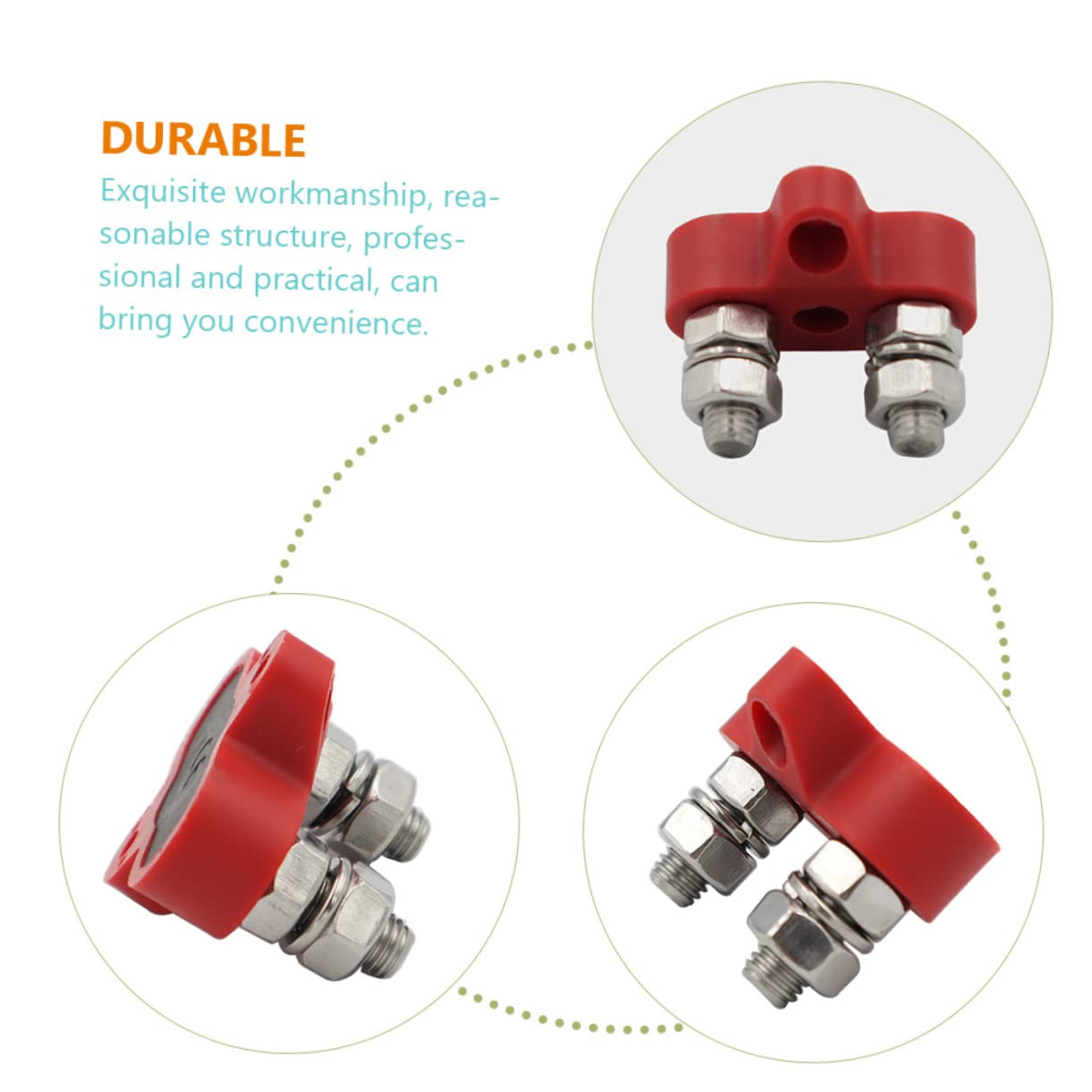 Lurrose 3 Set Barra Bus Terminal Per Auto Furgoni E Yacht Connettore Doppio Per Batteria Resistente E Facile Installare 2 Pezzi*3