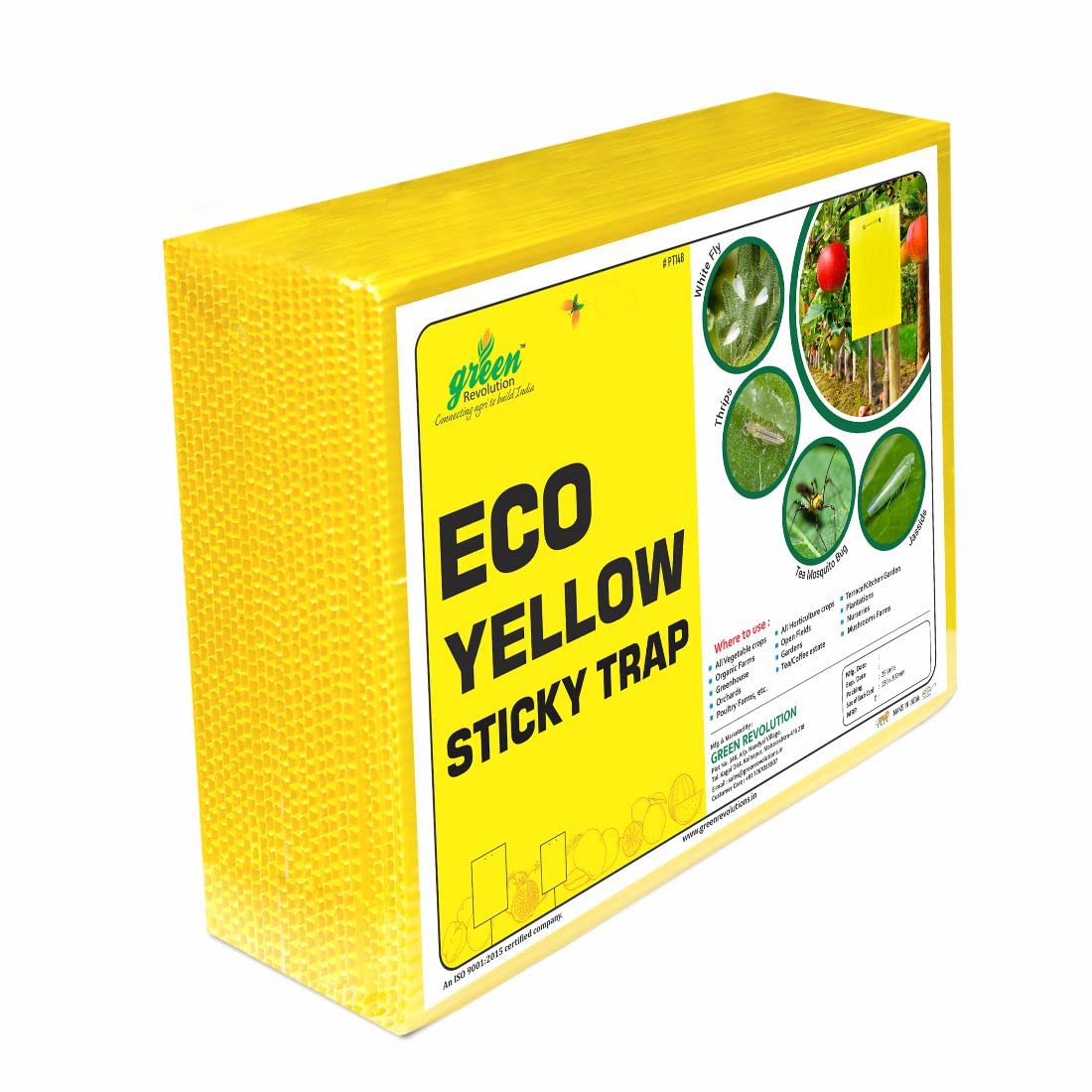 Yellow Sticky Insect Trap Non-Toxic Insect Catcher Sticky Trap Pads for Insects, Whiteflies, Aphids, Leaf Miner, Thrips. 1 (25 Pieces)