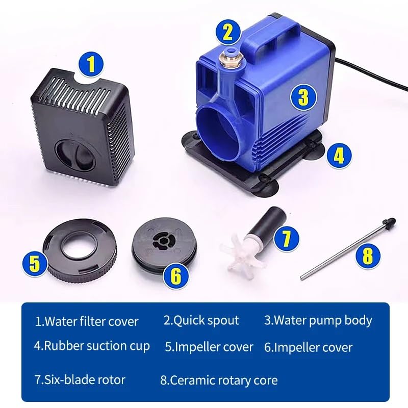Bomba de agua sumergible de 150W for grabador CNC, elevación de 5m 5000L/H, bomba de fuente de acuario con conector rápido de 8mm