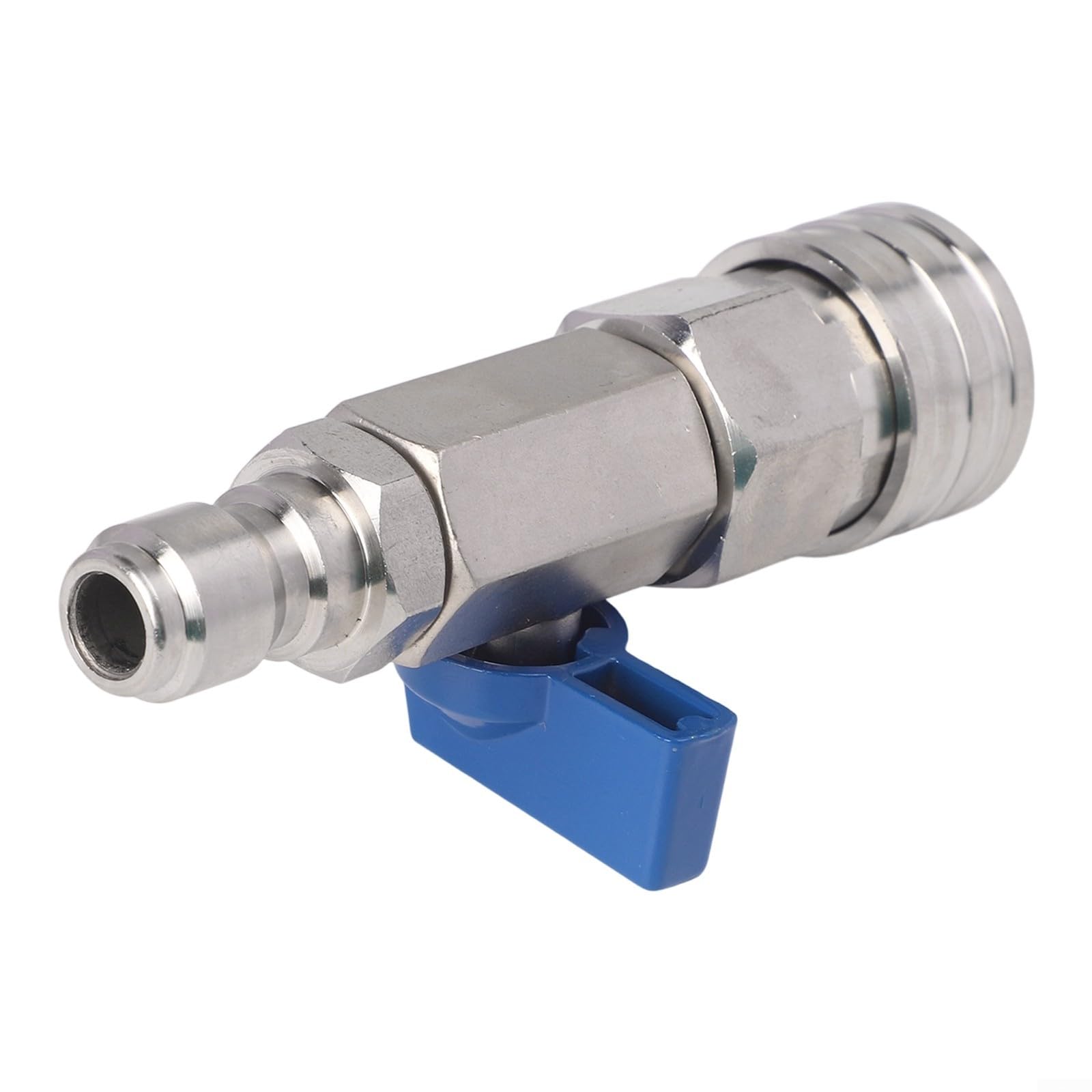 Robinet à boisseau sphérique haute pression 3/8" Quick Connect en acier inoxydable pour nettoyeur haute pression, 4000 psi, avec ruban PTFE - Compatible avec