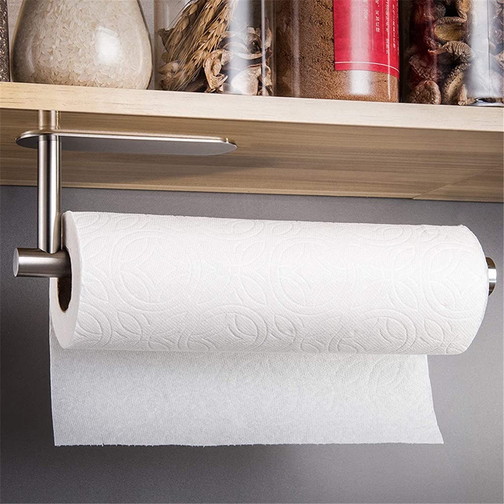 Portarrollos de Papel higiénico de Acero Inoxidable, Autoadhesivo, Grande, de 30cm, para Montar en la Pared, Organizador de Soporte de Papel higiénico para Rollos de Cocina (B)