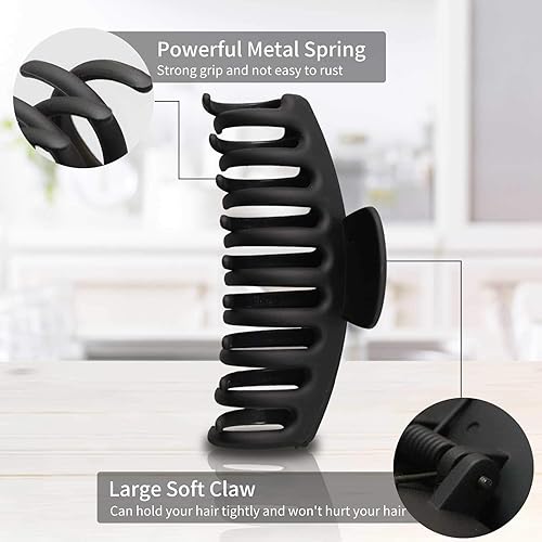 Miniatura 2 de 2 pinzas para el cabello negro garras grandes de 43 pulgadas pasadores para el cabello de moda para mujer accesorios para el cabello de sujeción