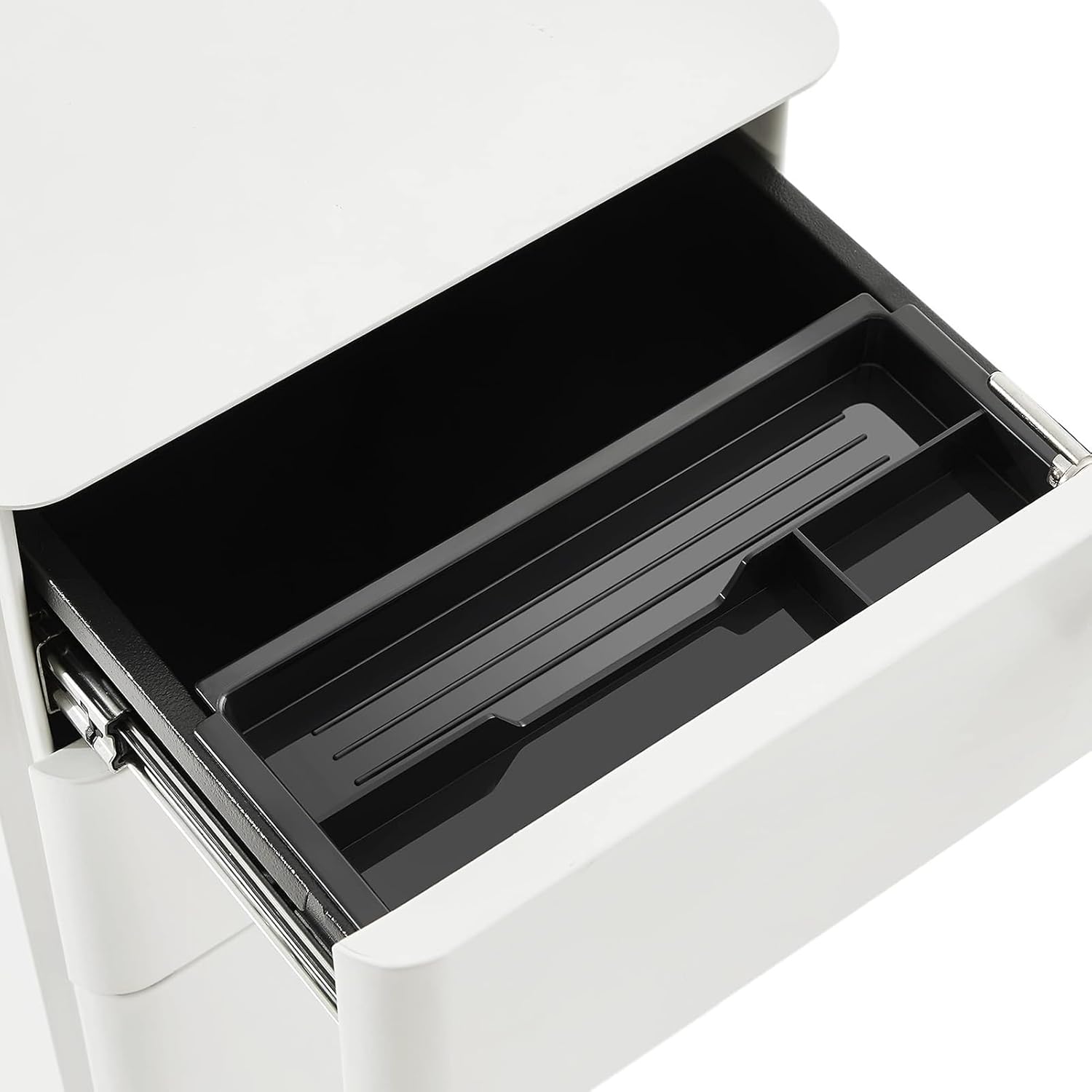 Mobile File Cabinet, Office Cabinet With Wheels And Lock, Office File Organizer, Pre-Assembled Body, For A4, Legal, Letter Sized Documents, Hanging File Folders(White)