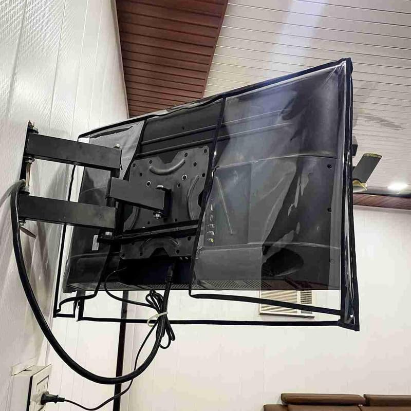Image of PVC Transparent 24 Inch LED /LCD TV Cover with Zip Enclosure Compatible for Xiaomai, Lg, Samsung, Redmi, Vw, TCL, Acer All Brands Models.