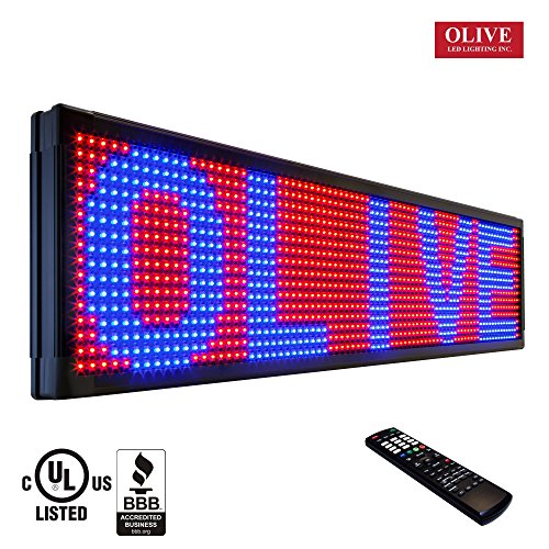 OLIVE LED Sign 3Color RBP, P20, 15\"x66\" IR Programmable Scrolling Outdoor Message Display Signs EMC - Industrial Grade Business Ad machine. - Thumbnail 5