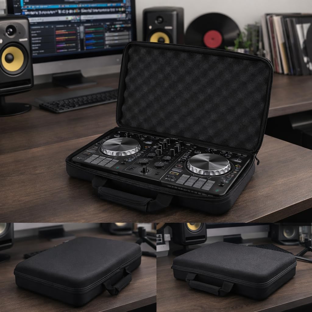 DJ Controller Hard Case, DJ Controller Storage Bag Portable Carrying Case for Double Channel DJ Controllers