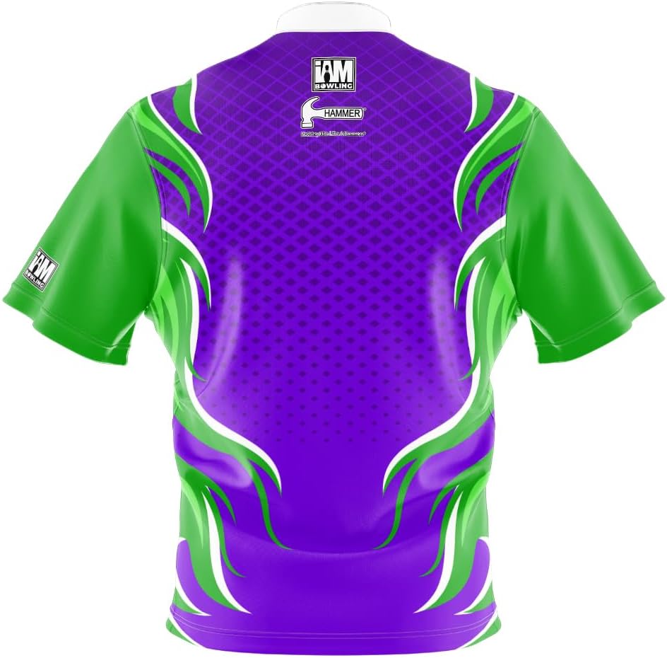 Logo Infusion I AM Bowling Jersey Short Sleeve Sash Collar 2177-HM Made in USA Hammer