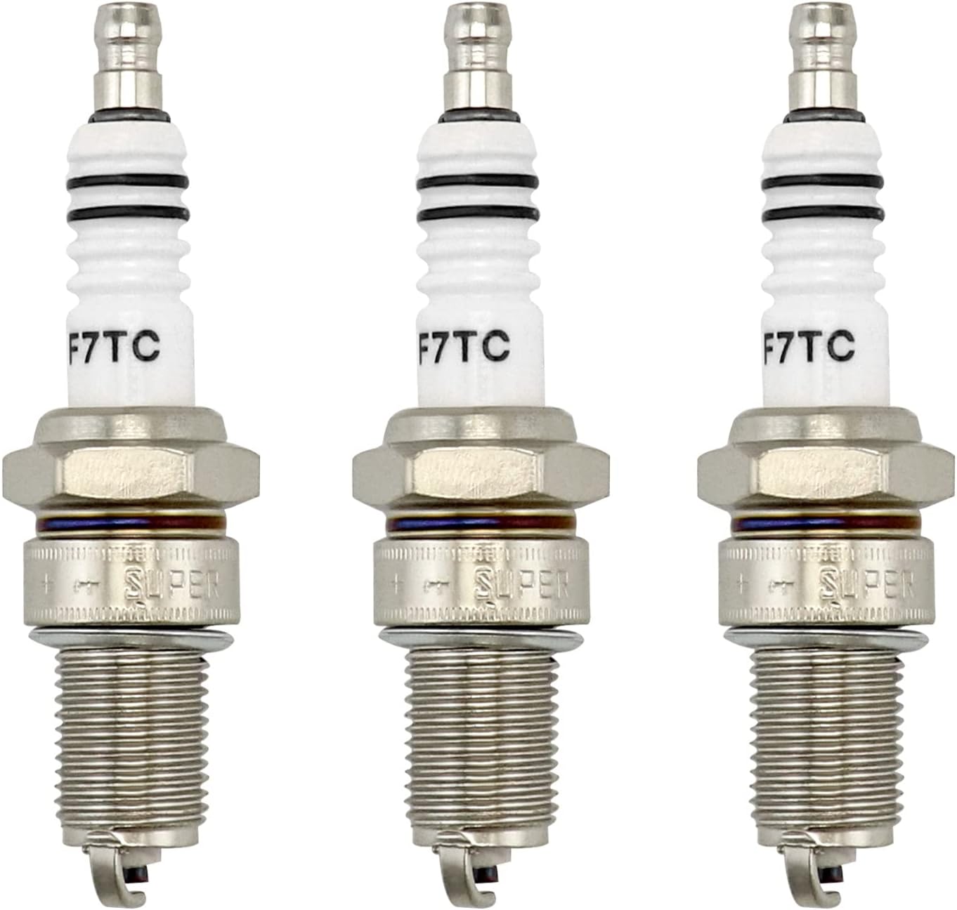 QWORK® 3Pcs F7TC Spark Plug Replacement Compatible with 168F 170 GX120