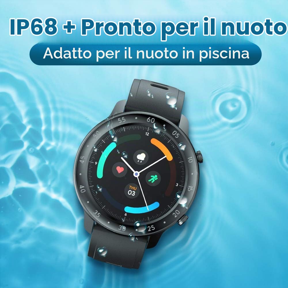 TicWatch GTX Fitness Smartwatch per uomo donna, con 10 giorni di durata della batteria, IP68 nuoto impermeabile, monitoraggio della frequenza cardiaca, monitoraggio del sonno