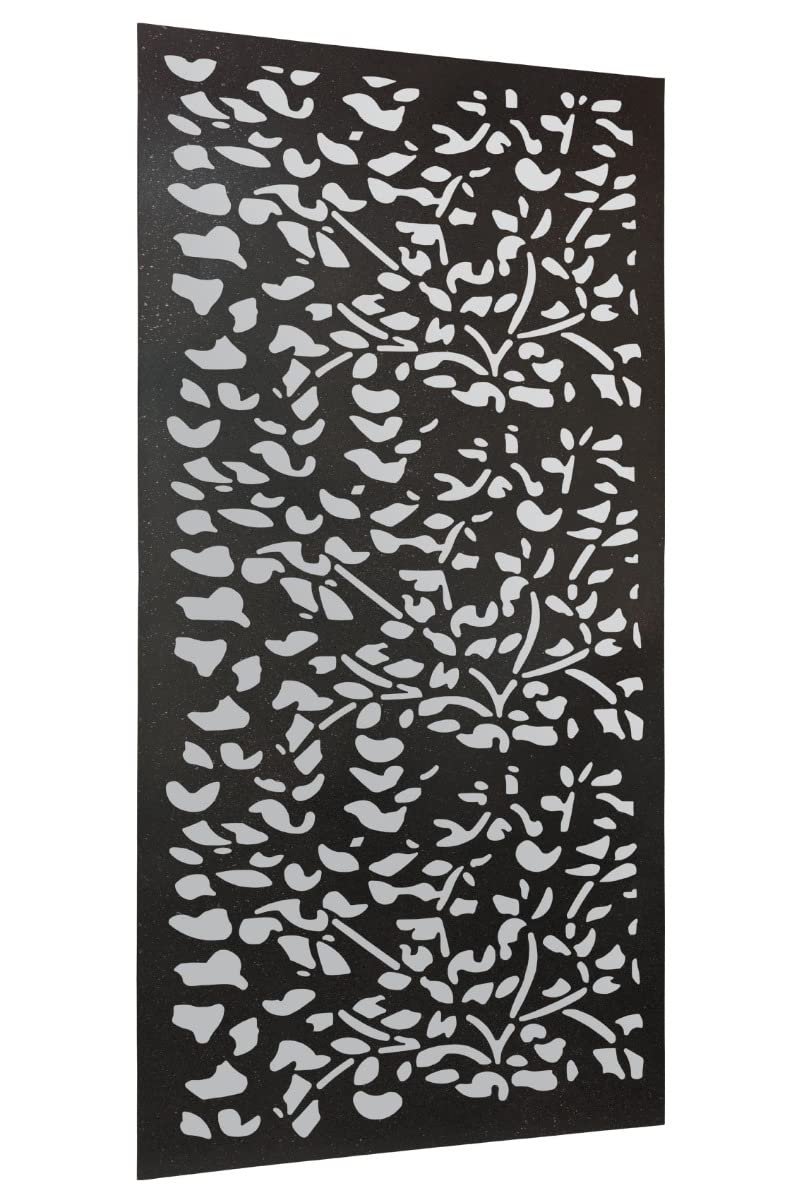 Large Rustic Metal Rectangular Garden Screen Mirror Leaf Effect New 120 x 60cm