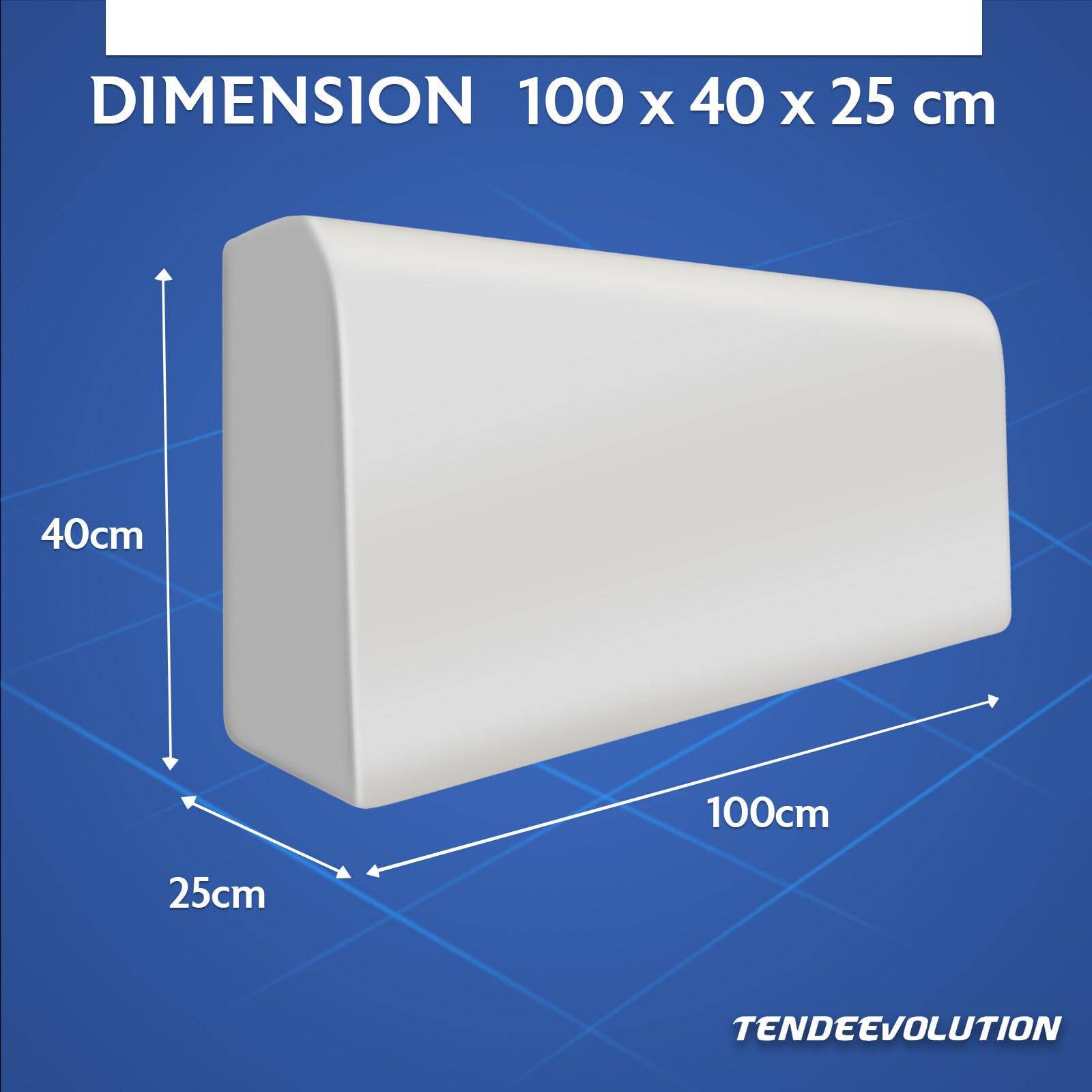 TENDEEVOLUTION Goma Espuma para Tapizar 100x25x40 cm. Espuma para Sofá, Respaldo para Cama o sillón, Esponja para Sofa