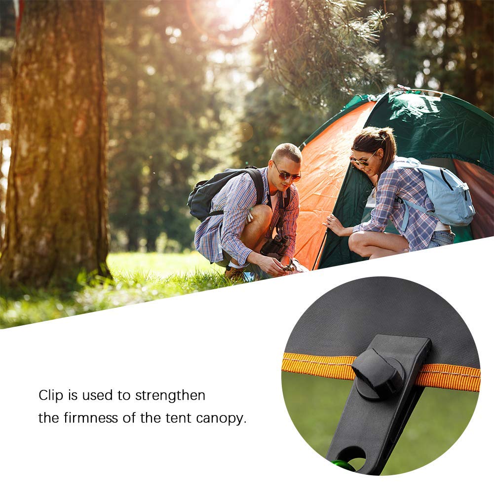 Alomejor 10 Piezas Clips de Lona para Carpa, Abrazadera de fijación con cordón elástico