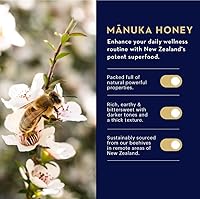 Vista 5 de Manuka Health Manuka Honey - Gotas para la tos - 58 pastillas naturales con sabor a limón y jengibre para la garganta infundidas con miel de manuka