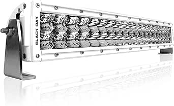 Black Oak Marine LED Light Bar 10-Inch Pro Series 3.0, White Double Row Light Bar