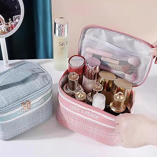 Miniatura 5 de QIOCKTO Estuche de maquillaje, estuche portátil portátil para cosméticos, maletín de fragancia pequeña de moda, bolsa de cosméticos, tela de