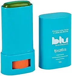 Protetor Solar Facial Vegano Blu Biocronos 40FPS Bastão Incolor 15g Ideal para Surf Esportes Aquáticos e Proteção no Dia a Dia