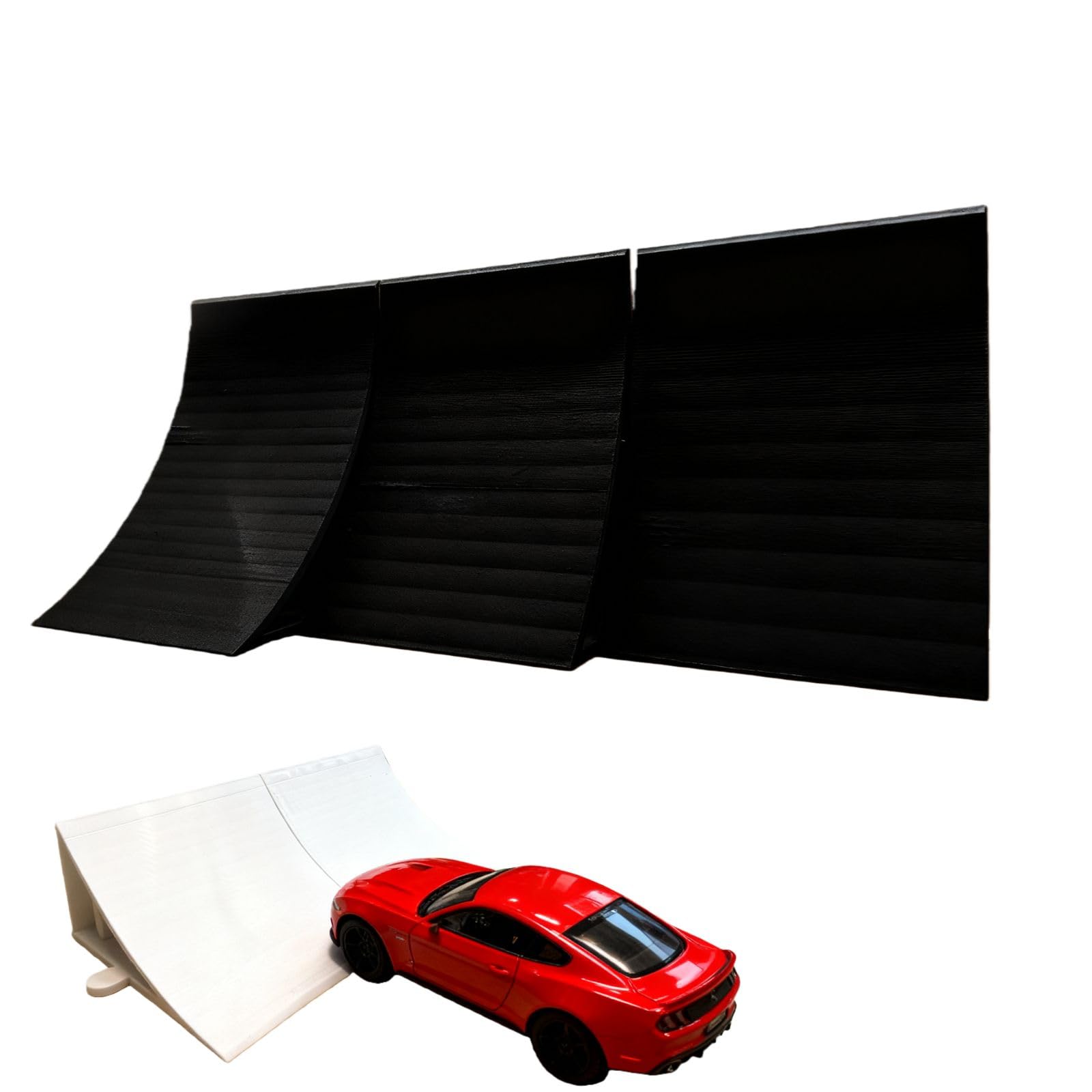 Photo 1 of 1 PCS Wall-Leaning RC Ramp 75° Jump for 1/18 & 1/24 Scale RC Cars, Lightweight Combinable Stunt Ramp Compatible with Traxxas, Axial, and Redcat Models, Indoor RC Racing Jump Ramp (Black)
