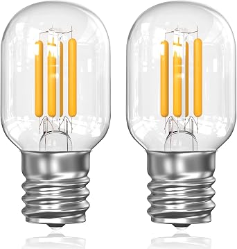Microwave Light Bulbs Under Hood 8206232A E17 LED Bulb Compatible with Whirlpool Microwave Light Bulb Maytag GE Kenmore Amana 40W Equivalent Appliance Bulb 4W 300LM 2700k CRI90-2 Pack