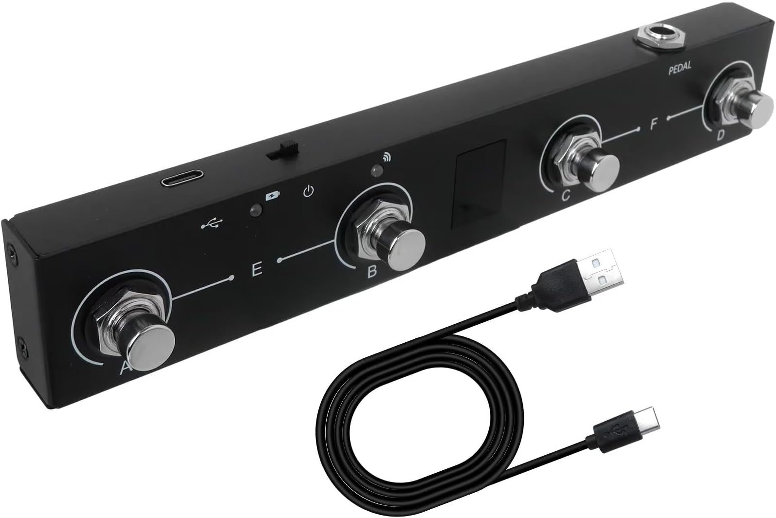 Homesweet Foot Controller Wireless MIDI Controller Rechargeable 4 Buttons Pedal APP Control Midi Controller, Portable and Easy to Carry
