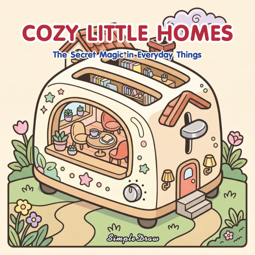 Cozy Little Homes: The Secret Magic in Everyday Things - A Bold and Easy Kawaii Coloring Book for Kids