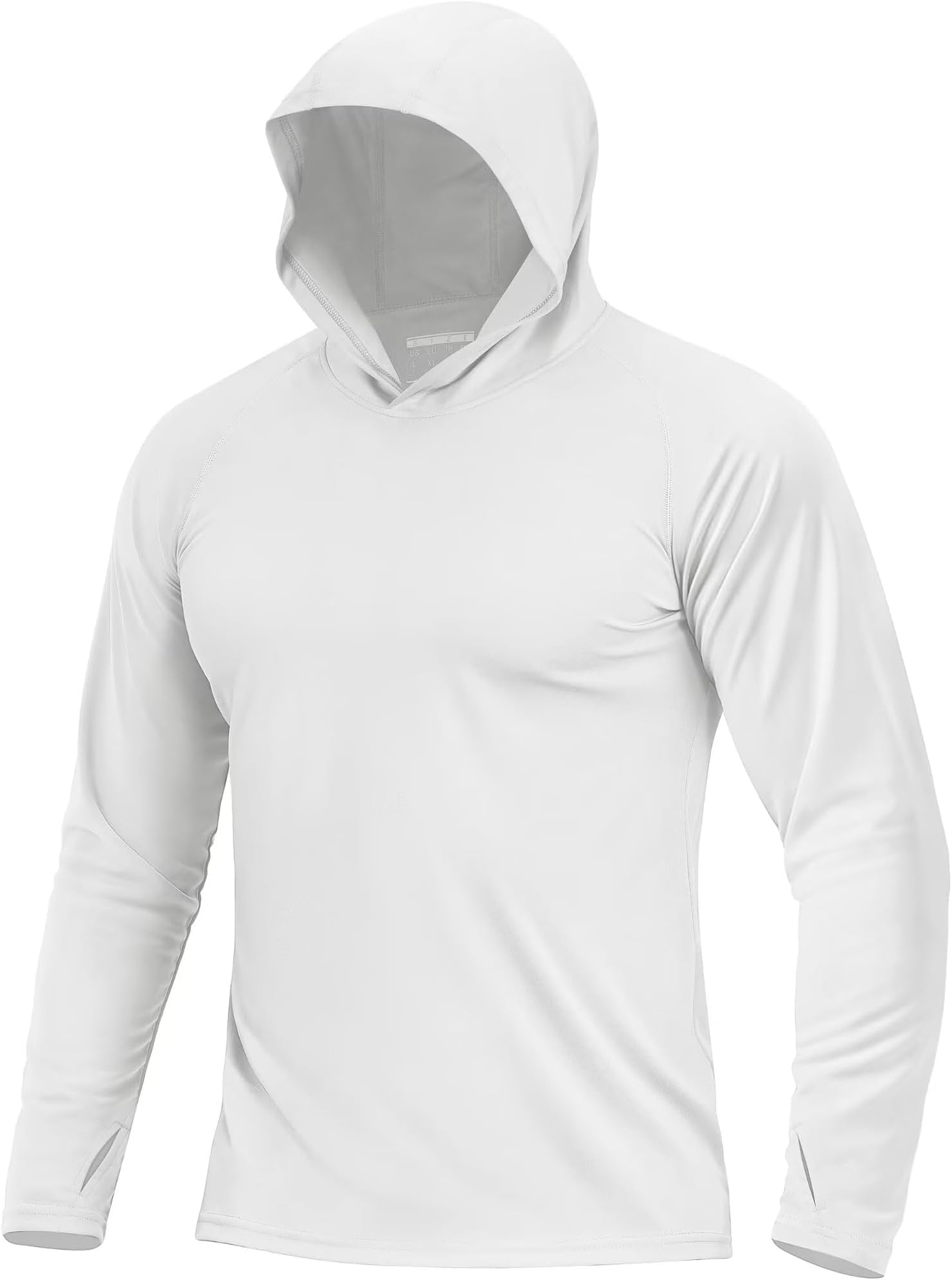 TACVASENMen's Hooded Long Sleeve T-Shirt UPF 50+ Sun Protection Quick Dry Athletic Hoodie Lightweight Rash Guard