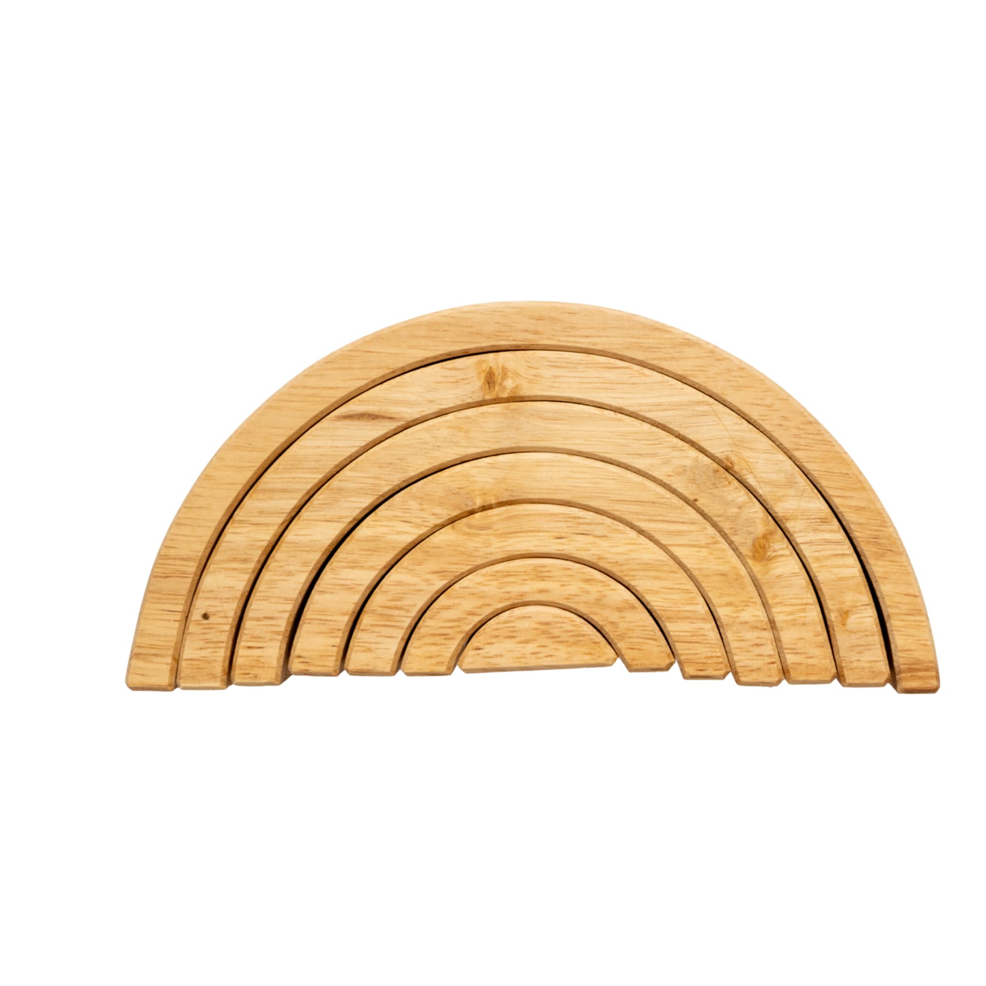 Arco Iris de Madera Montessori 7 Piezas – Juguete Apilable Bebé 6 Meses a 3 Años | Motricidad Fina | Bloques Sensoriales | Regalo Bebé 1 Año | Madera de Caucho No Tóxica