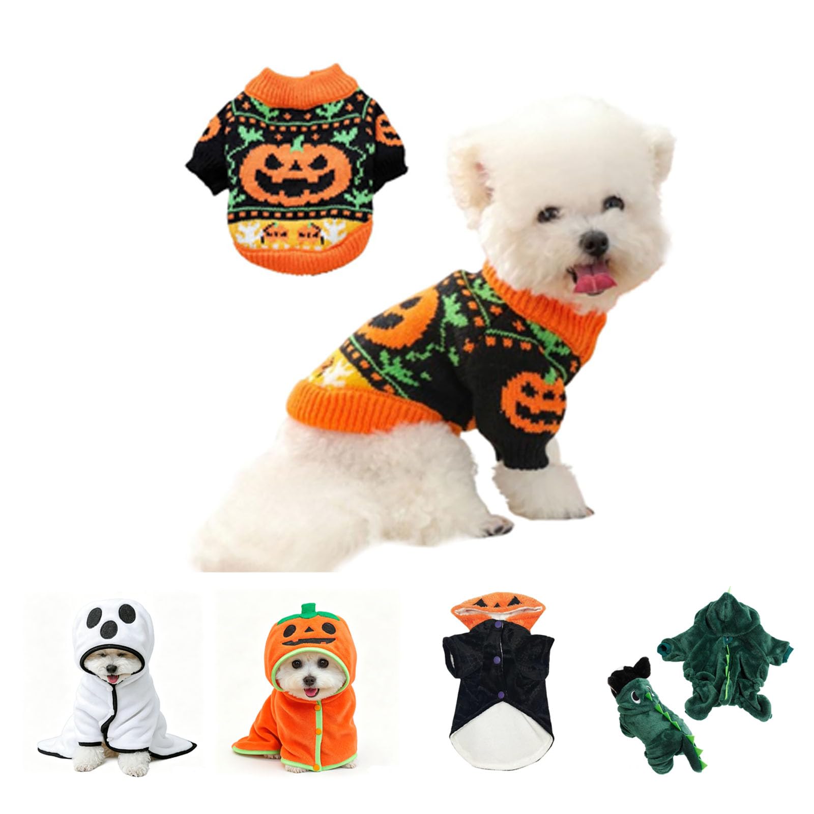Dog Halloween Costumes Pet Fancy‑Dress Outfits Dinosaur Pumpkin Clothes