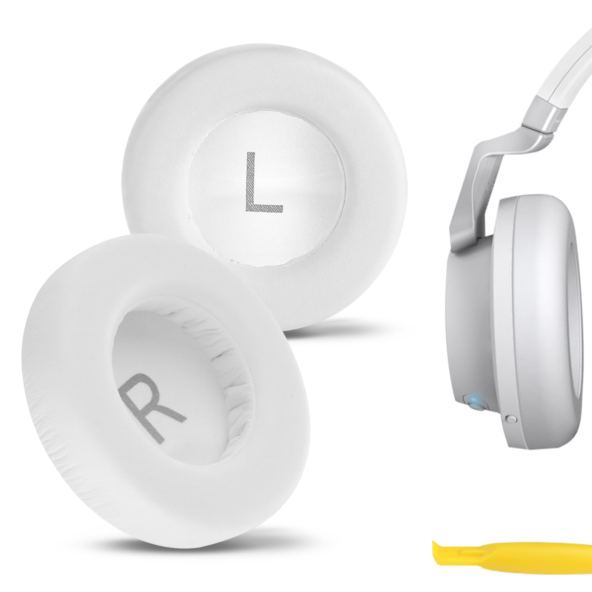 Geekria Replacement Ear Pads for AKG K845BT/ K845/ K545/ K540 Headphones Ear Cushions, Repair Parts (White)