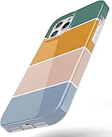 Vista 4 de Casely Funda para iPhone 11 Pro Max Paint The Town Rayas de Bloques de Color Diseño Clásico Ultra Delgado