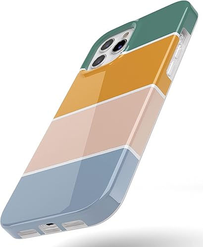 Miniatura 4 de Casely Funda para iPhone 11 Pro Max Paint The Town Rayas de Bloques de Color Diseño Clásico Ultra Delgado