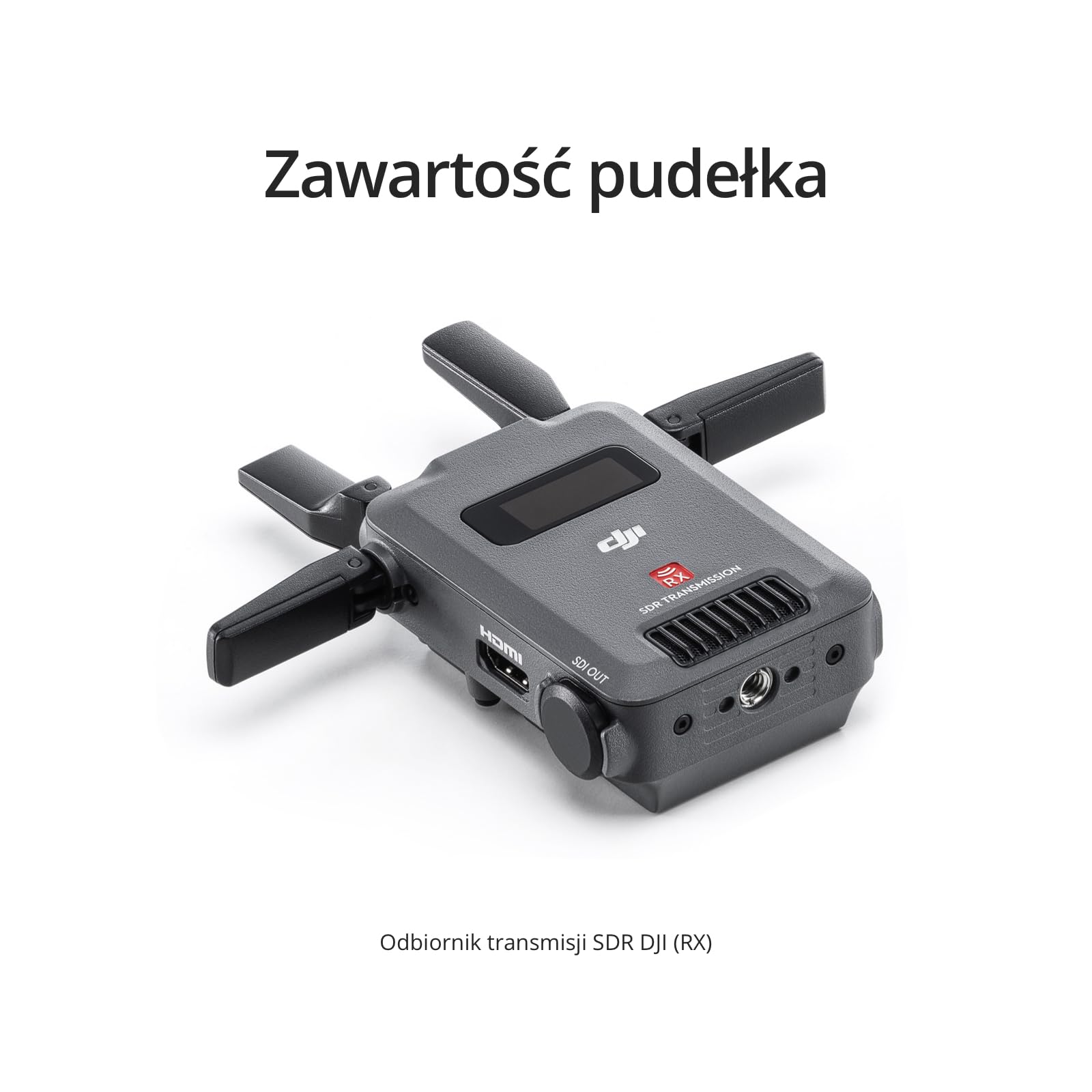 Odbiornik transmisji SDR DJI, bezprze. transmisja wideo SDR 1080p/60 kl./s do 3 km, tylko urządzenie RX, stabilność i brak zakłóceń, duża moc sygnału, wysoki bitrate, nieograniczona liczba odbiorników