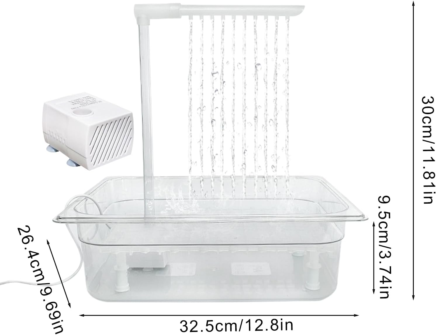 Parrot Automatic Bathtub | Adjustable Water Pressure Bird Bath,Lovebird Bathtub with Adjustable Water Pressure, Parakeet Shower Tub for Cockatiel African Grey