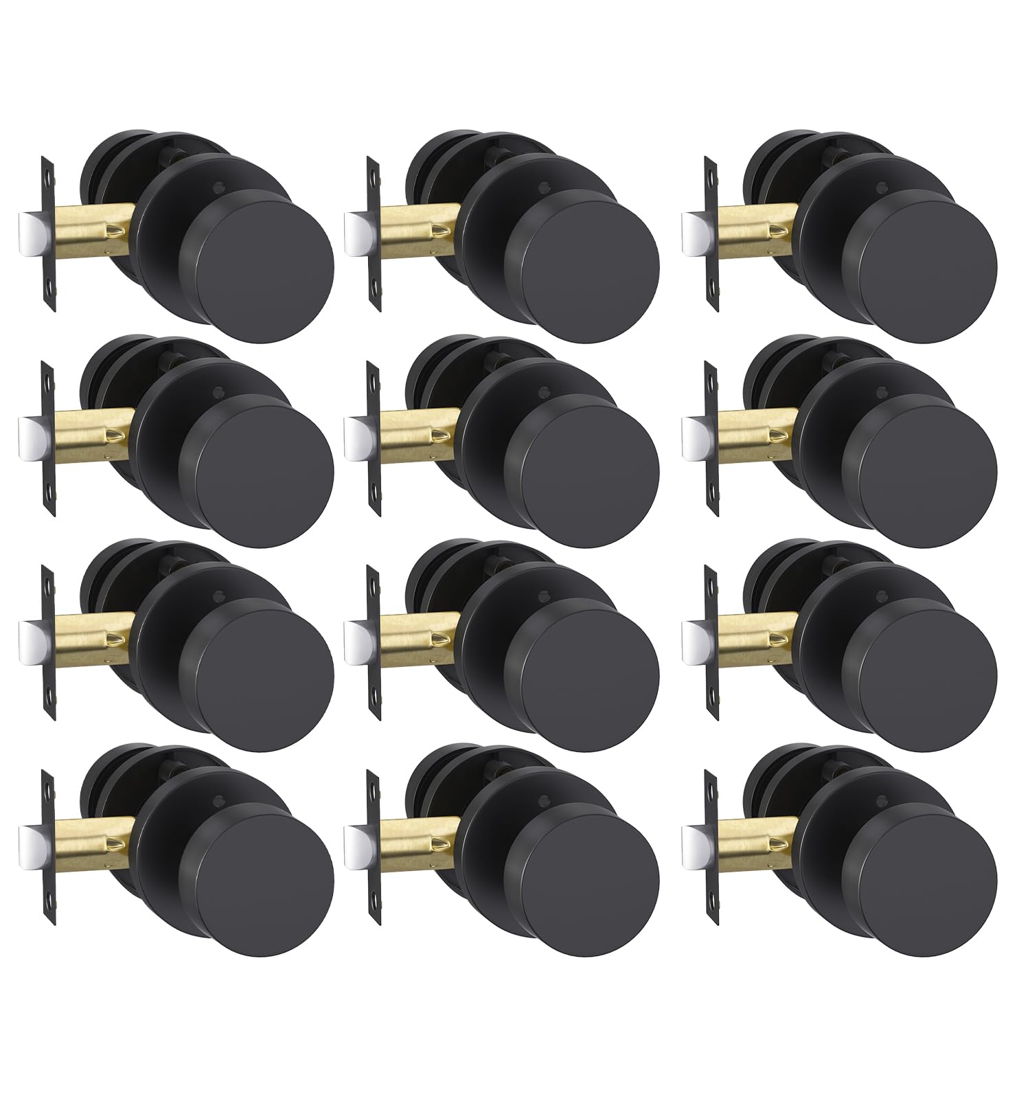 Goldenwarm Matte Black Door Knobs - 6 Pack -18