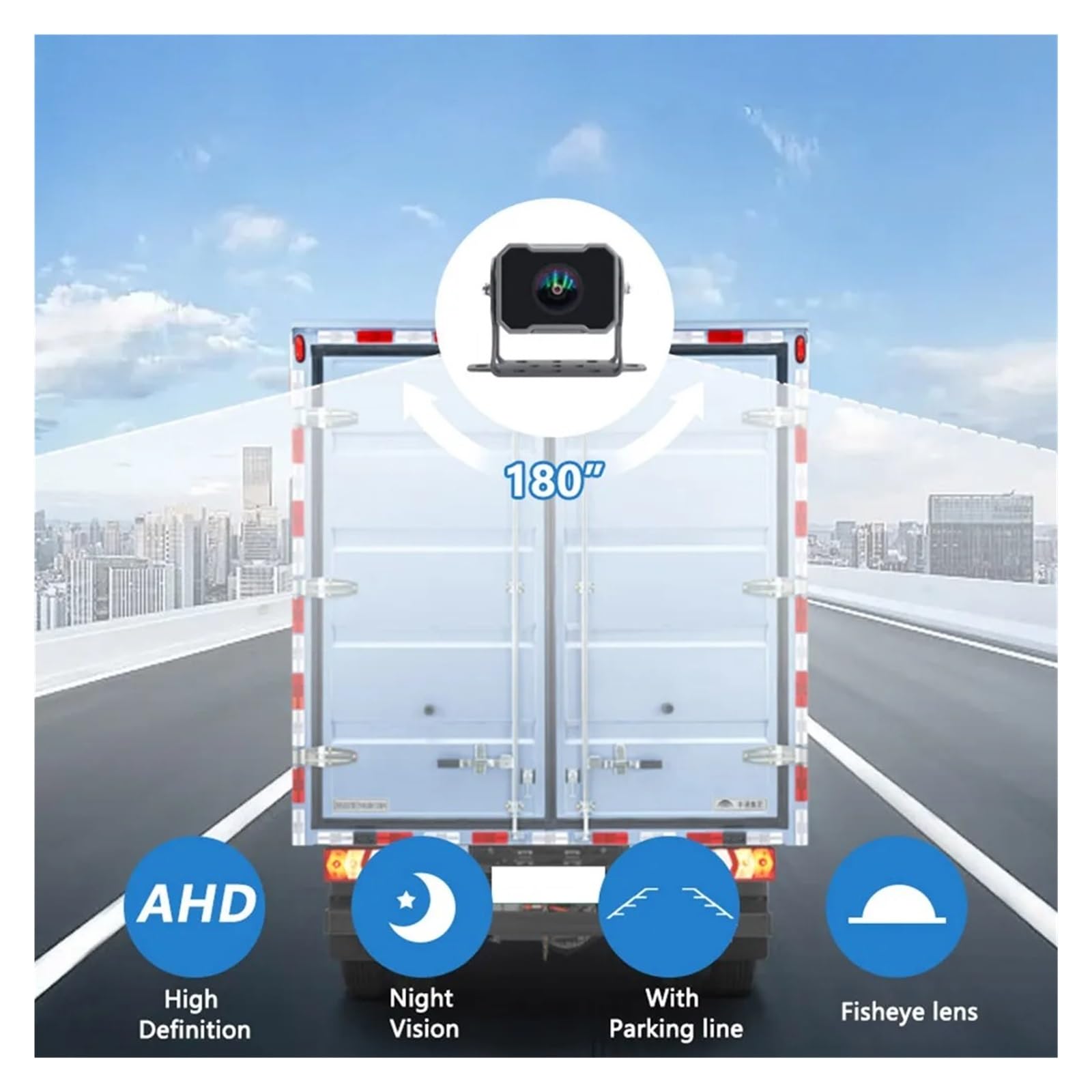 Cámara Visión Trasera CVBS para Coche Camión CCD AHD 1080P para Autobuses Escolares Remolques Camionetas Vehículos Recreativos Cámara Marcha Atrás Coche(AV)